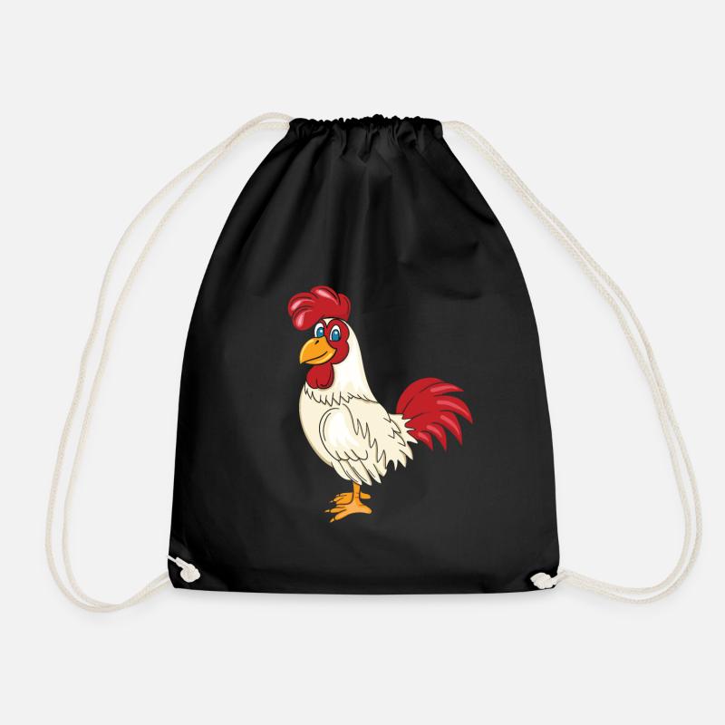 Lustiges Huhn - Funny Chicken - Turnbeutel - Schwarz