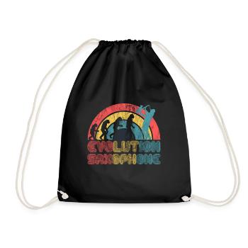Saxophone Jazz Evolution Saxophone Classical Musician - Drawstring Bag - black - Front