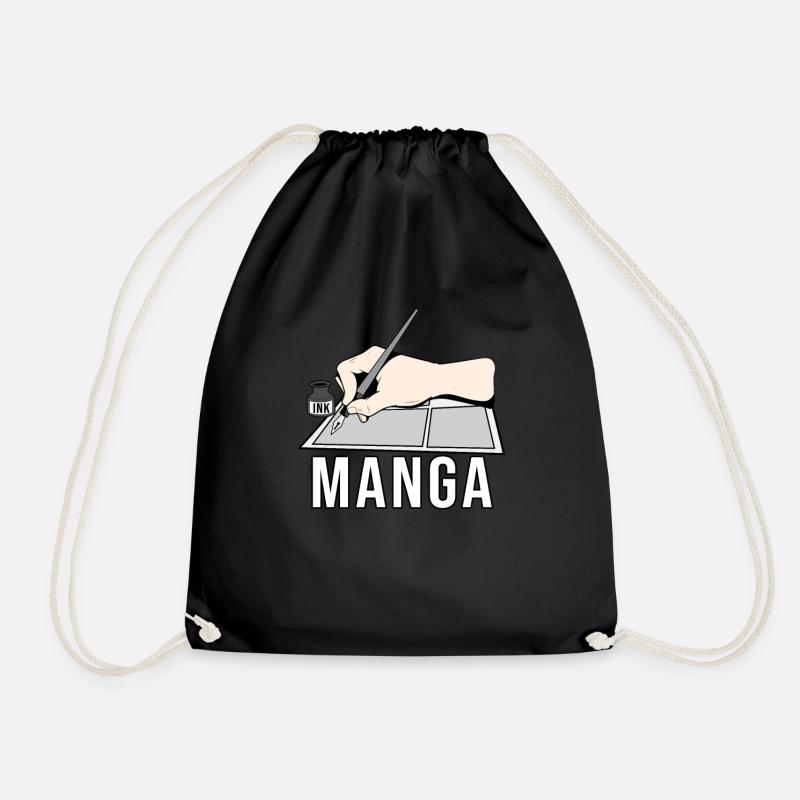 Manga - Drawstring Bag - black