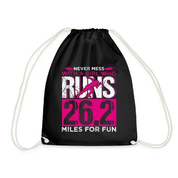 Runner Running Coach Fan Lover Sports Gift - Drawstring Bag - black - Front