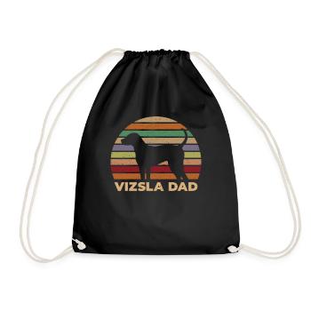 Retro Distressed Vizsla Dad - Drawstring Bag - black - Front