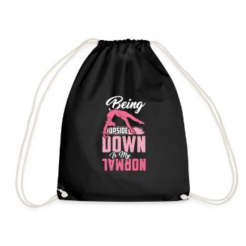 GYMNASTICS: Gymnasts stand upside down Gymnastics - Drawstring Bag - black - Front