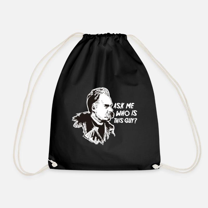 Nietzsche Philosophy Philosopher Thinker - Drawstring Bag - black