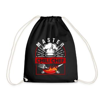 Master Chili Chef Cooking Kitchen Gift - Drawstring Bag - black - Front