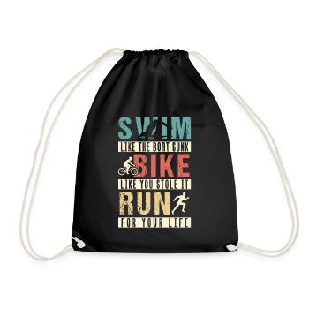 Triathlon Swim Race Course Course Vélo Cadeau - Sac de sport léger - noir - Devant