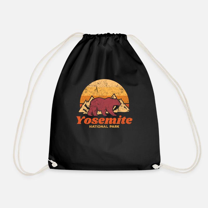 Retro Weinlese-Yosemite Nationalpark - Turnbeutel - Schwarz