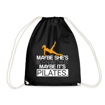 Maybe It's Pilates Workout Pilates Instructor Gift - Turnbeutel - Schwarz - Vorne
