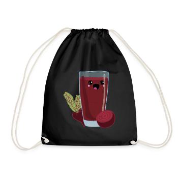 Jus de parterre rouge avec illustration Kawaii - Sac de sport léger - noir - Devant