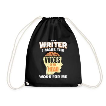 Writer Author Blogger - Drawstring Bag - black - Front