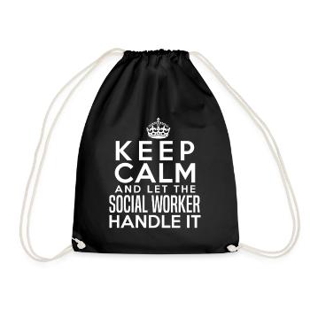 Social Worker Profession job Title Gift - Drawstring Bag - black - Front