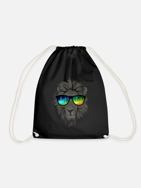 Partylöwe - Löwe mit Musik Sonnenbrille - Turnbeutel - Schwarz