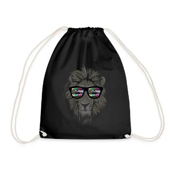 Lion avec motif de test lunettes de soleil costume de fête - Sac de sport léger - noir - Devant