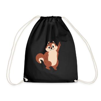 Billes d'écureuil drôles - Sac de sport léger - noir - Devant