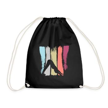 Yoga Hund Stellung Meditation Symbol Geschenk - Turnbeutel - Schwarz - Vorne