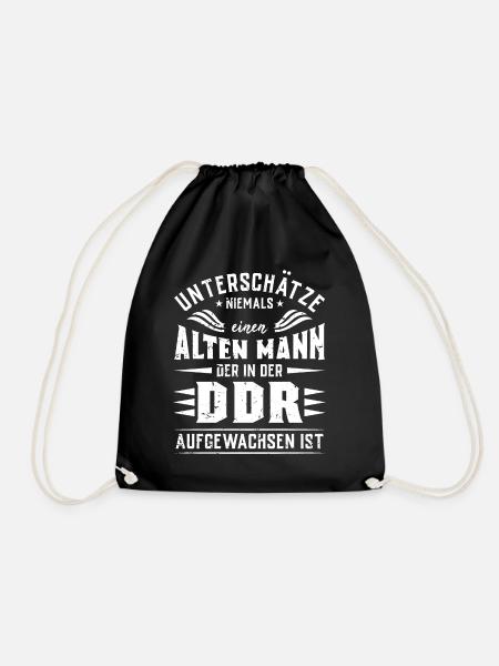 ALTER MANN IN DER DDR AUFGEWACHSEN - Turnbeutel - Schwarz