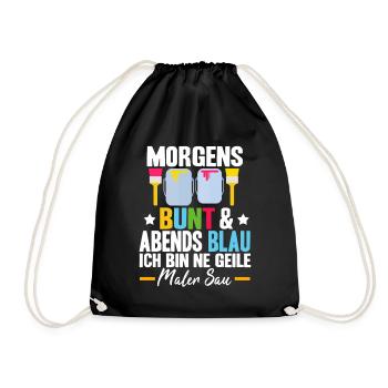 Lustig Maler Lackierer Spruch Beruf Geek Geschenke - Turnbeutel - Schwarz - Vorne