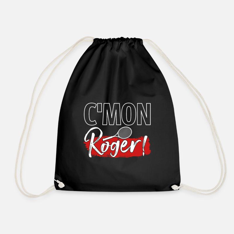 Tennis Player C'Mon Roger Fan Gift - Turnbeutel - Schwarz