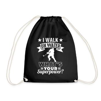 Ice Hockey Funny Quotes Player Fan Coach Gift - Drawstring Bag - black - Front