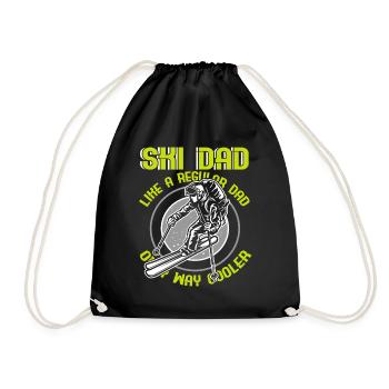 Cool Ski Dad Skier Funny Skiing Father's Day Gift - Turnbeutel - Schwarz - Vorne