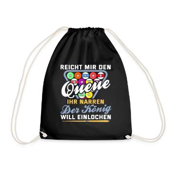 Lustig Spruch Billard Queue Billardkugel Geschenk - Turnbeutel - Schwarz - Vorne