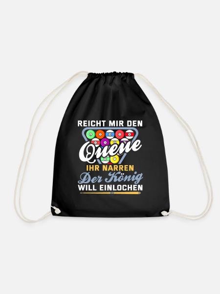 Lustig Spruch Billard Queue Billardkugel Geschenk - Turnbeutel - Schwarz
