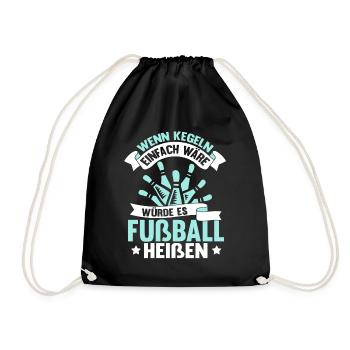 Lustig Bowling Bowlingspieler Kegeln Geschenk - Turnbeutel - Schwarz - Vorne