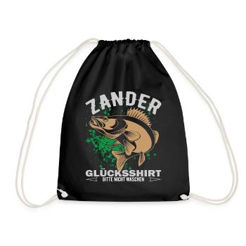 Zander Glücksshirt - Turnbeutel - Schwarz - Vorne