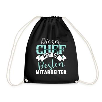 Lustig Chef Boss Mitarbeiter Beruf Spruch Geschenk - Turnbeutel - Schwarz - Vorne