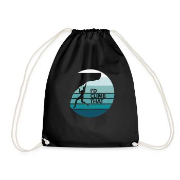 Rock Climber - Retro, Vintage - I'd Climb That - Drawstring Bag - black - Front