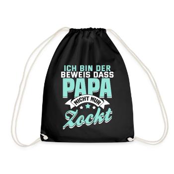Lustiger Papa Spruch Zocker Videospiel Geschenk - Turnbeutel - Schwarz - Vorne