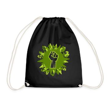Eco friendly protest - Drawstring Bag - black - Front