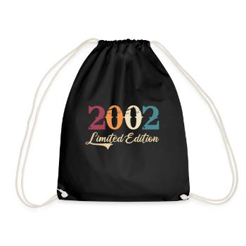 20th birthday 20 years gift vintage 2002 - Drawstring Bag - black - Front