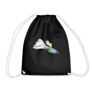 Guppy Aquarium Fish I Aquarist Hobby Aquaristics - Drawstring Bag - black - Front