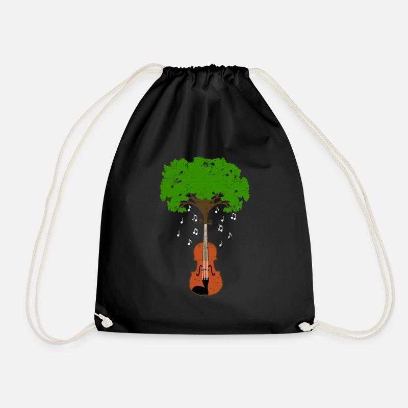 violin - Drawstring Bag - black