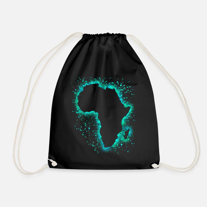 Africa - Drawstring Bag - black