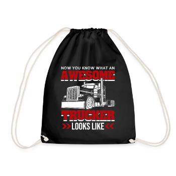 Awesome Trucker - Turnbeutel - Schwarz - Vorne