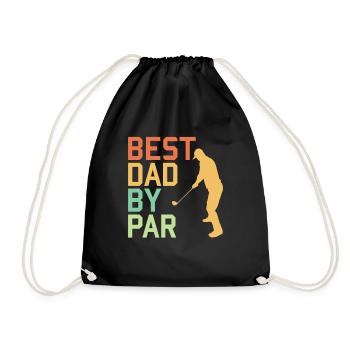 Best Dad By Par - Gift for a Golfer - Drawstring Bag - black - Front