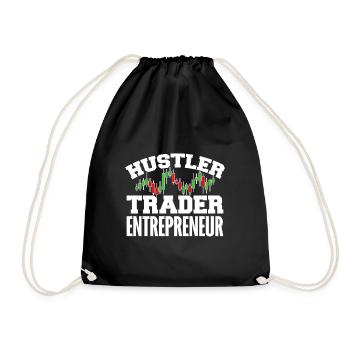 Hustler trader entrepreneur - Drawstring Bag - black - Front