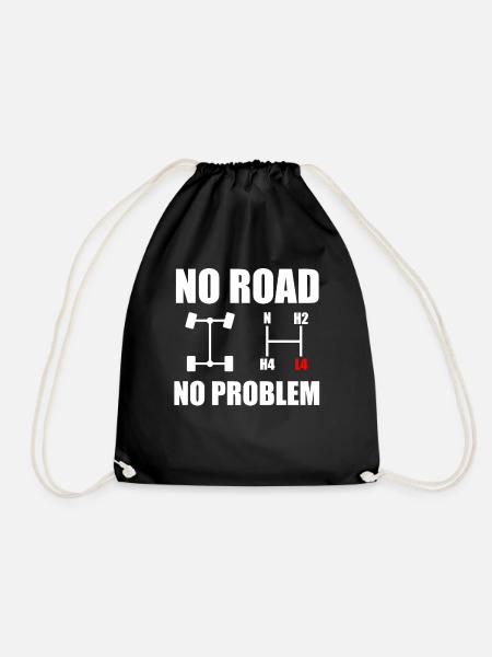 No Road No Problem Offroad Overland 4x4 Gelände - Turnbeutel - Schwarz