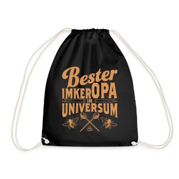 Bester Imker Opa im Universum - Turnbeutel - Schwarz - Vorne