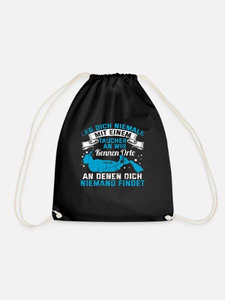 Lustig Tauchen Scuba Diving Taucher Geschenk Geek - Turnbeutel - Schwarz