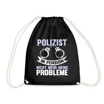Lustig Polizei Rente Polizist Spruch Geschenk - Turnbeutel - Schwarz - Vorne