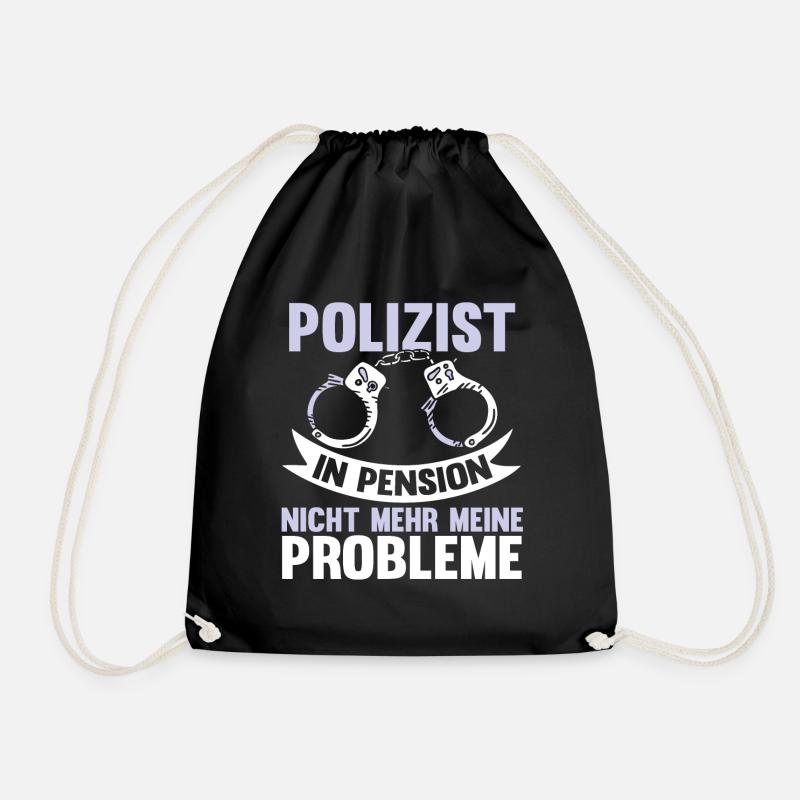 Lustig Polizei Rente Polizist Spruch Geschenk - Turnbeutel - Schwarz