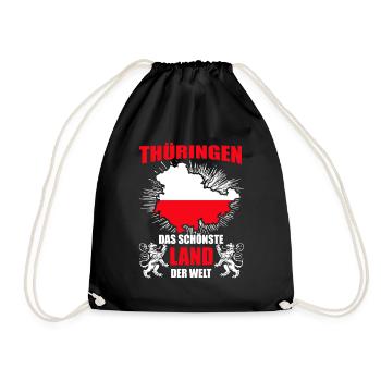 Thüringen Schönstes Land Der Welt Lustiger Spruch - Turnbeutel - Schwarz - Vorne