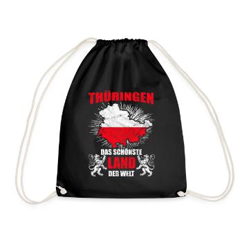 Thüringen Schönstes Land Der Welt Lustiger Spruch - Turnbeutel - Schwarz - Vorne