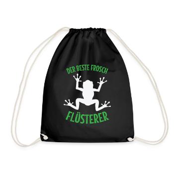 Frosch der beste Frosch Flüsterer Frösche Geschenk - Turnbeutel - Schwarz - Vorne