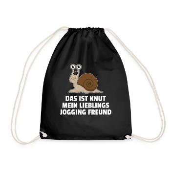 Schnecke Lieblings Jogging Freund Laufen Geschenk - Turnbeutel - Schwarz - Vorne