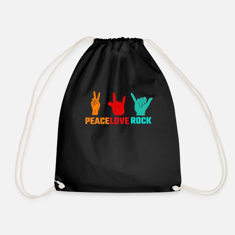 Peace/Love /Rock Cool Design Gift Idea - Turnbeutel - Schwarz