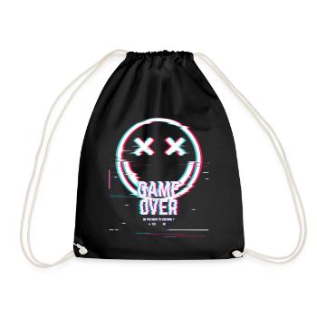 Alpharox Game Over Smily T-Shirt - Turnbeutel - Schwarz - Vorne