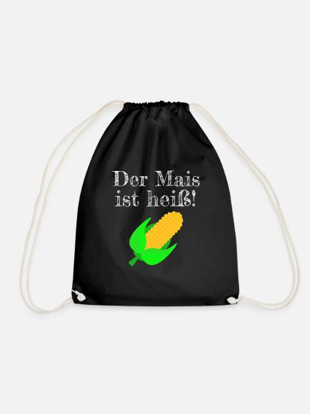 Mais Häckseln Landwirt Bauer Ernte Corn harvest - Turnbeutel - Schwarz